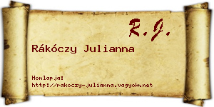 Rákóczy Julianna névjegykártya