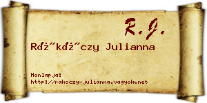 Rákóczy Julianna névjegykártya